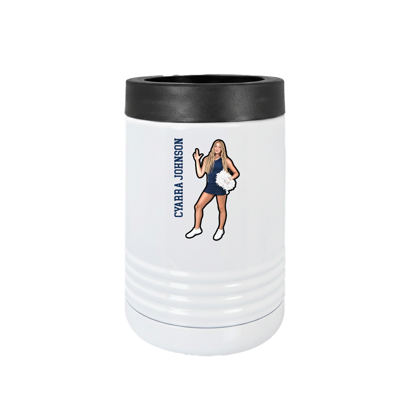 Beverage Holder — Name Vertical in White