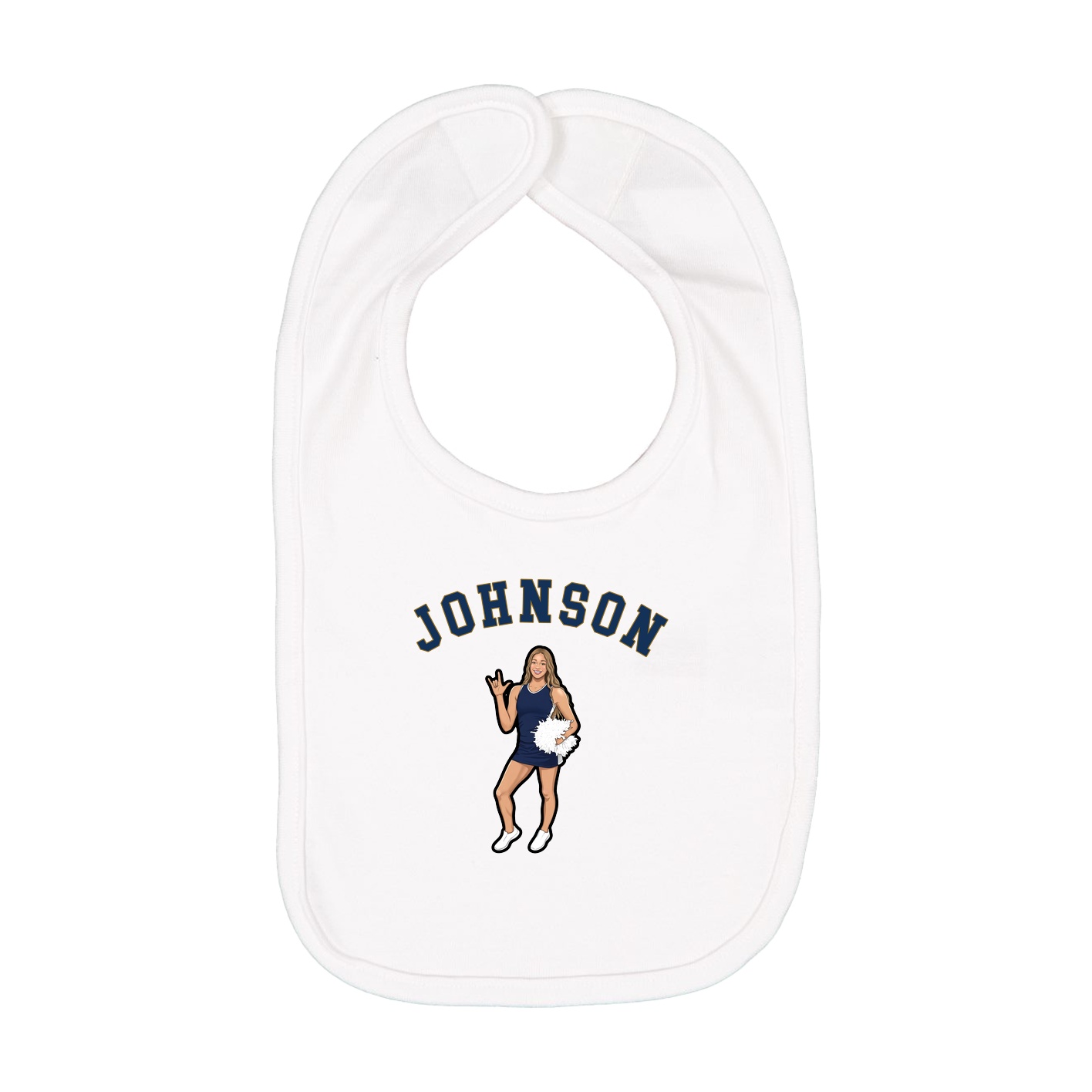 Infant Bib — Shirsey Arch in White