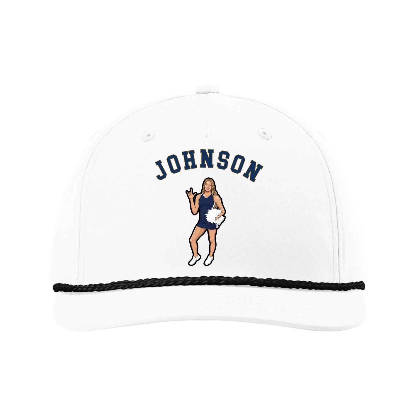 Five-Panel Classic Rope Cap — Shirsey Arch in White