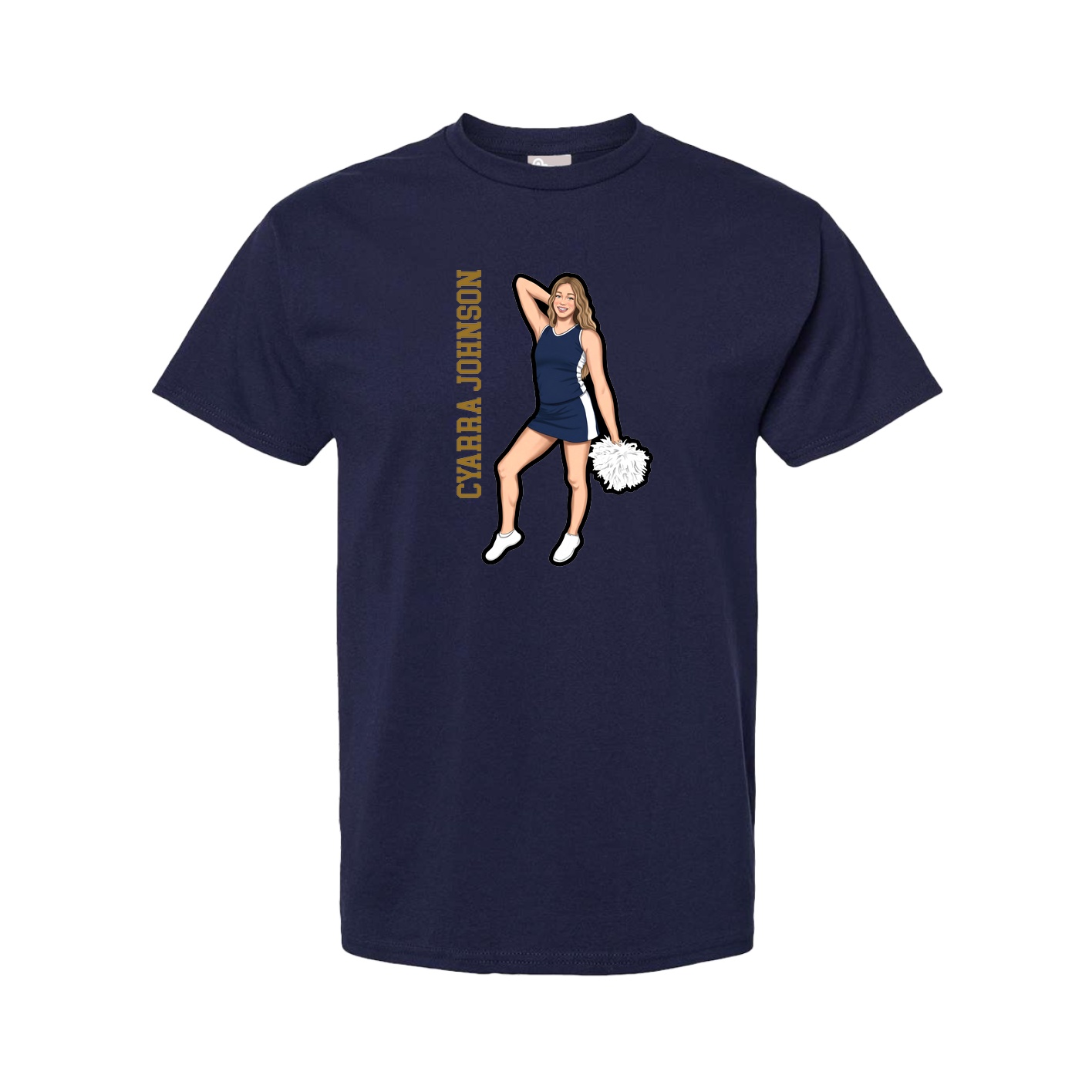Tee — Name Vertical in Navy