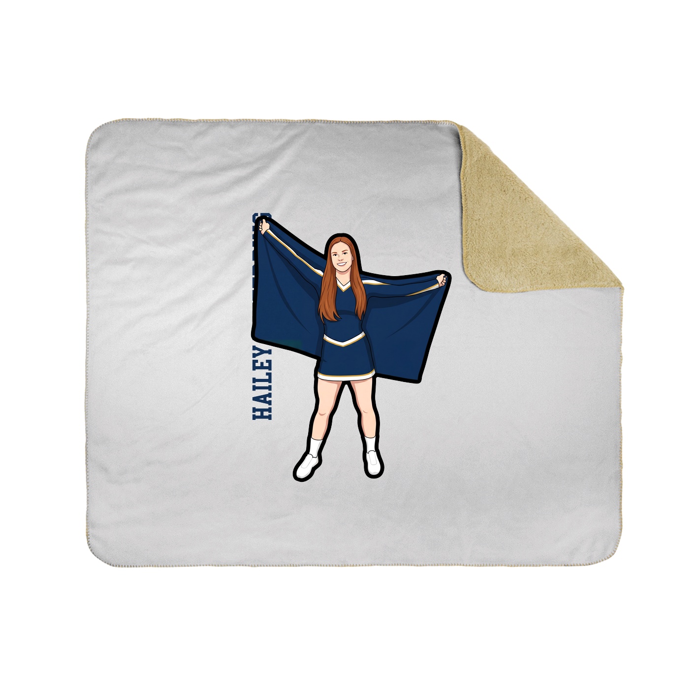 Throw Blanket — Name Vertical in White