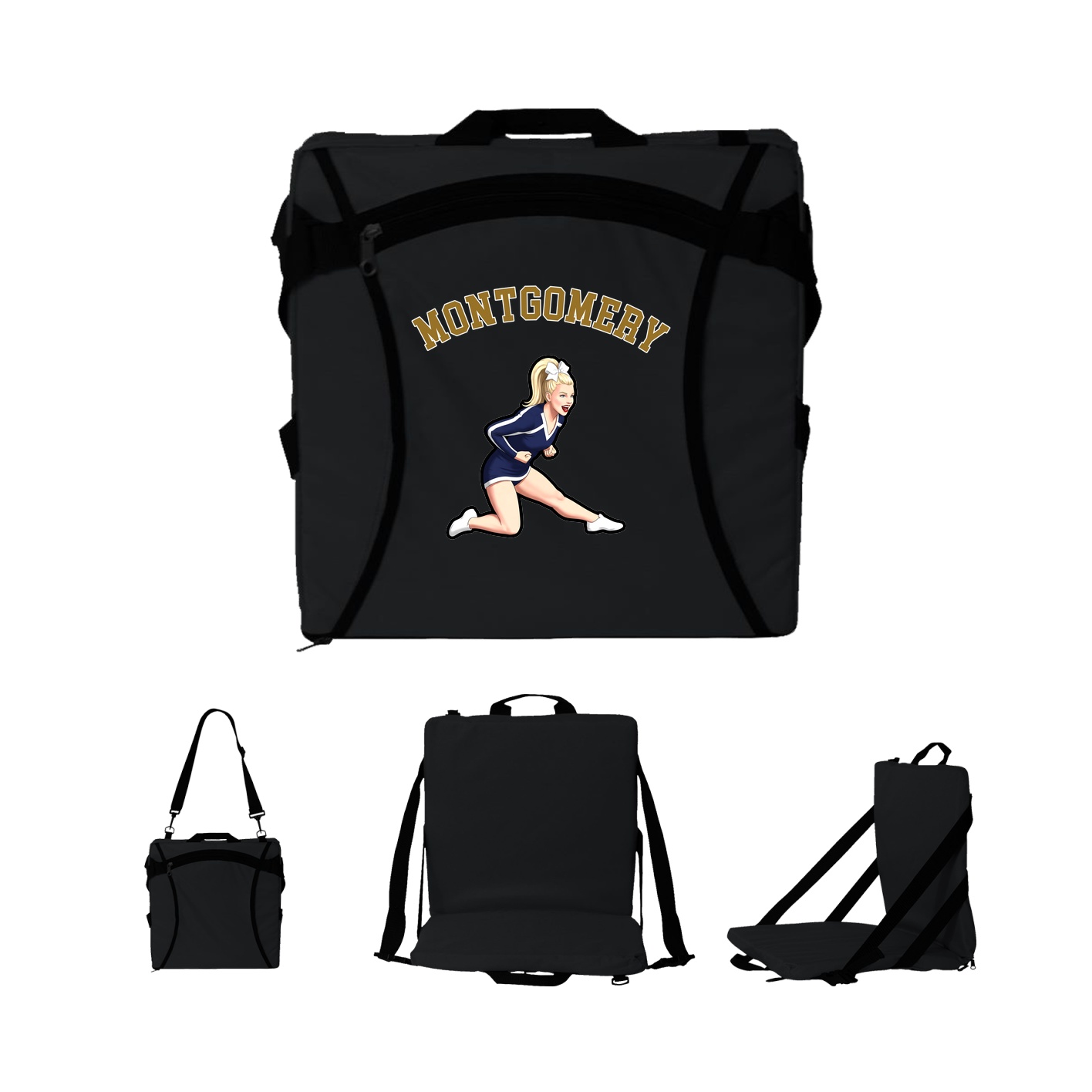 Folding Stadium Seat — Shirsey Arch in Black