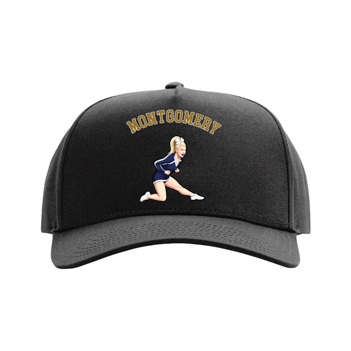 Full Fabric Five-Panel Champ Cap — Shirsey Arch in Black