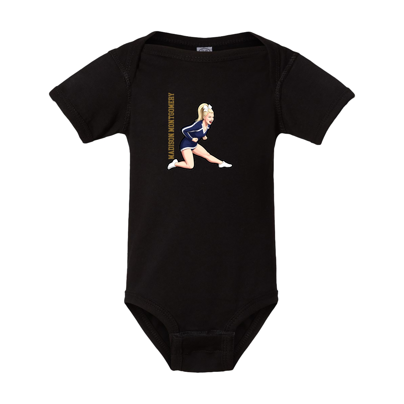 Baby Onesie — Name Vertical in Black