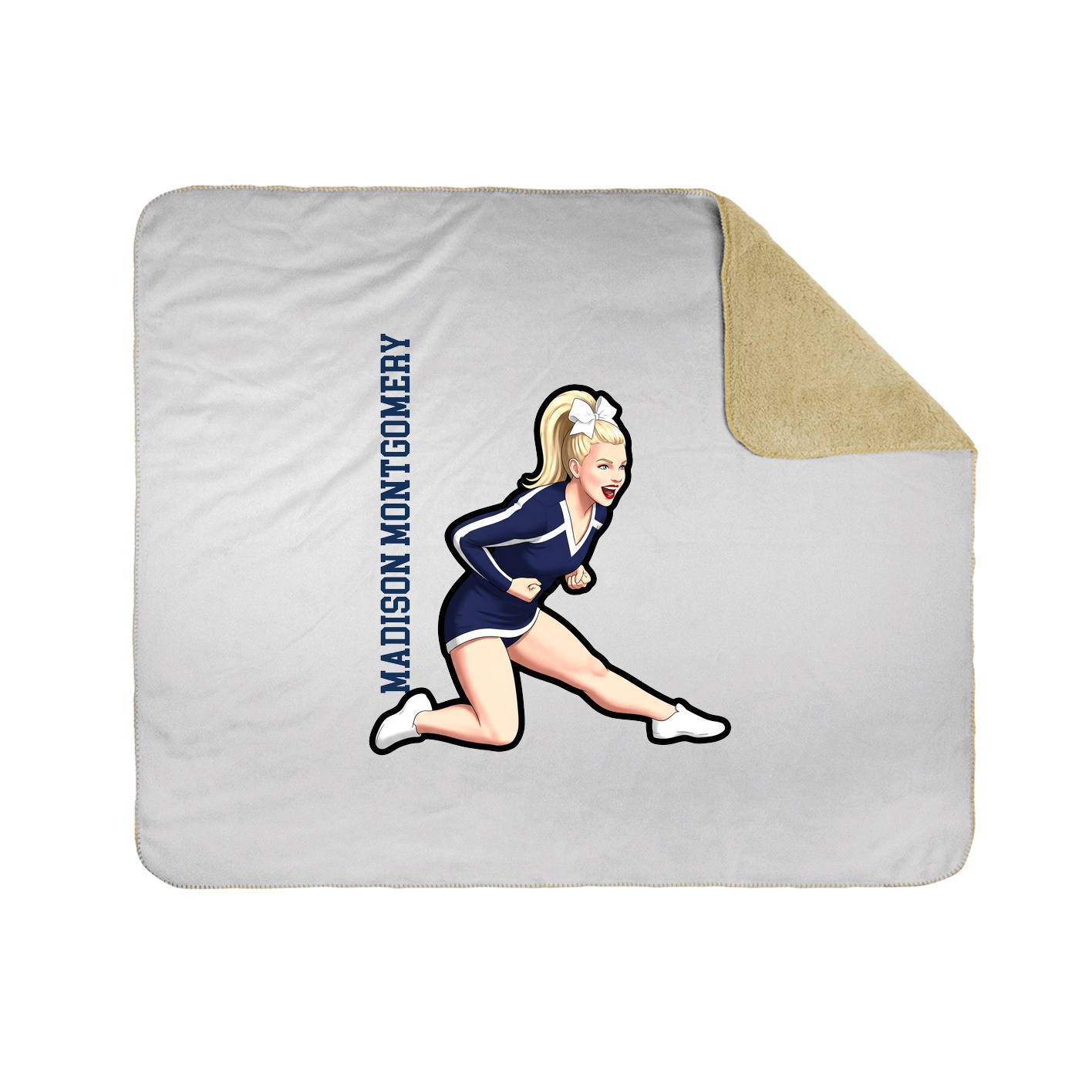 Throw Blanket — Name Vertical in White