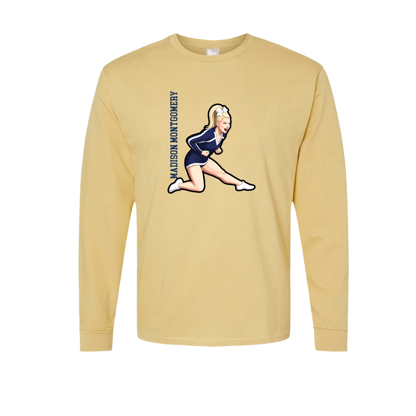 Long Sleeve Tee — Name Vertical in Vegas Gold