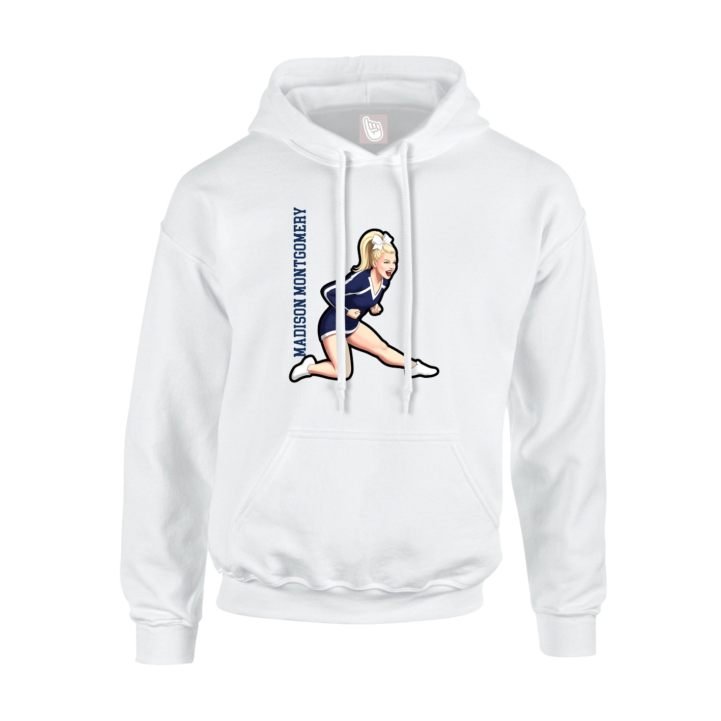 Hoodie — Name Vertical in White