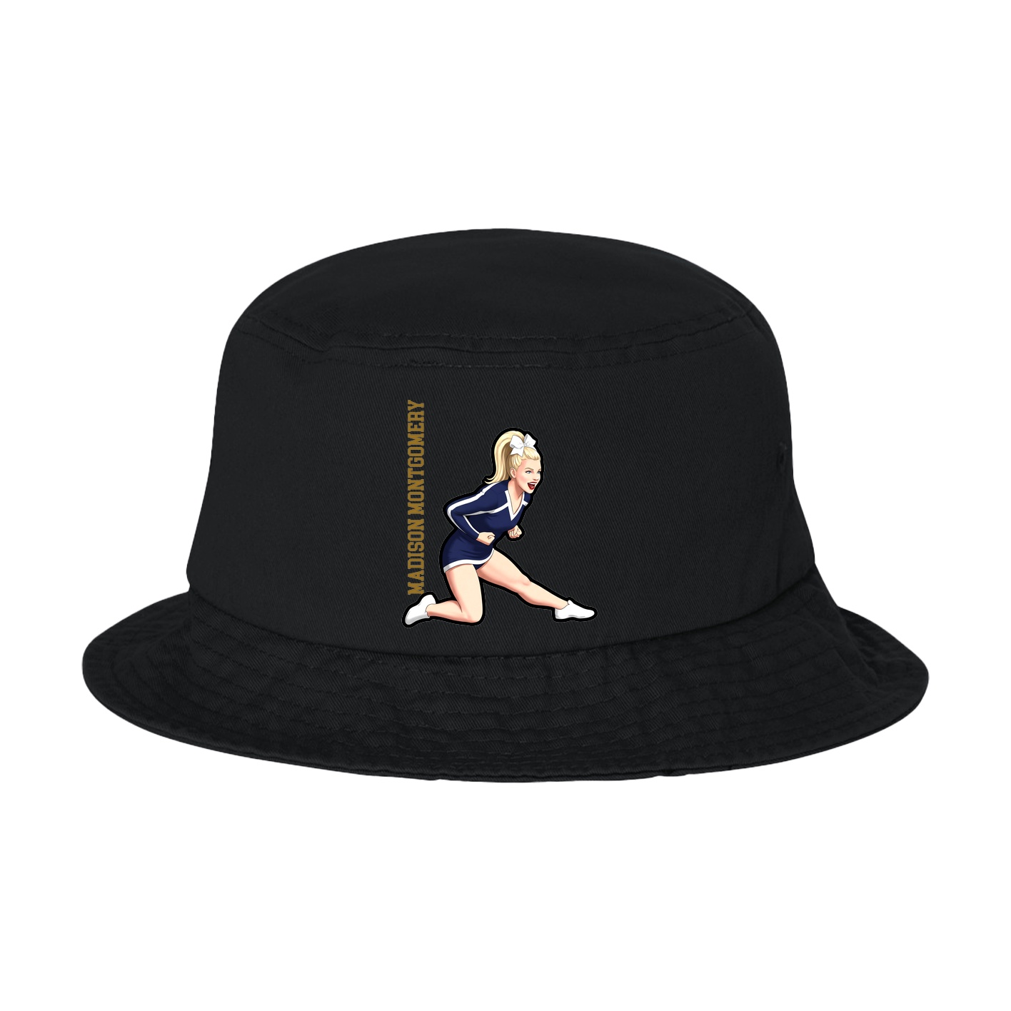 Bucket Cap — Name Vertical in Black
