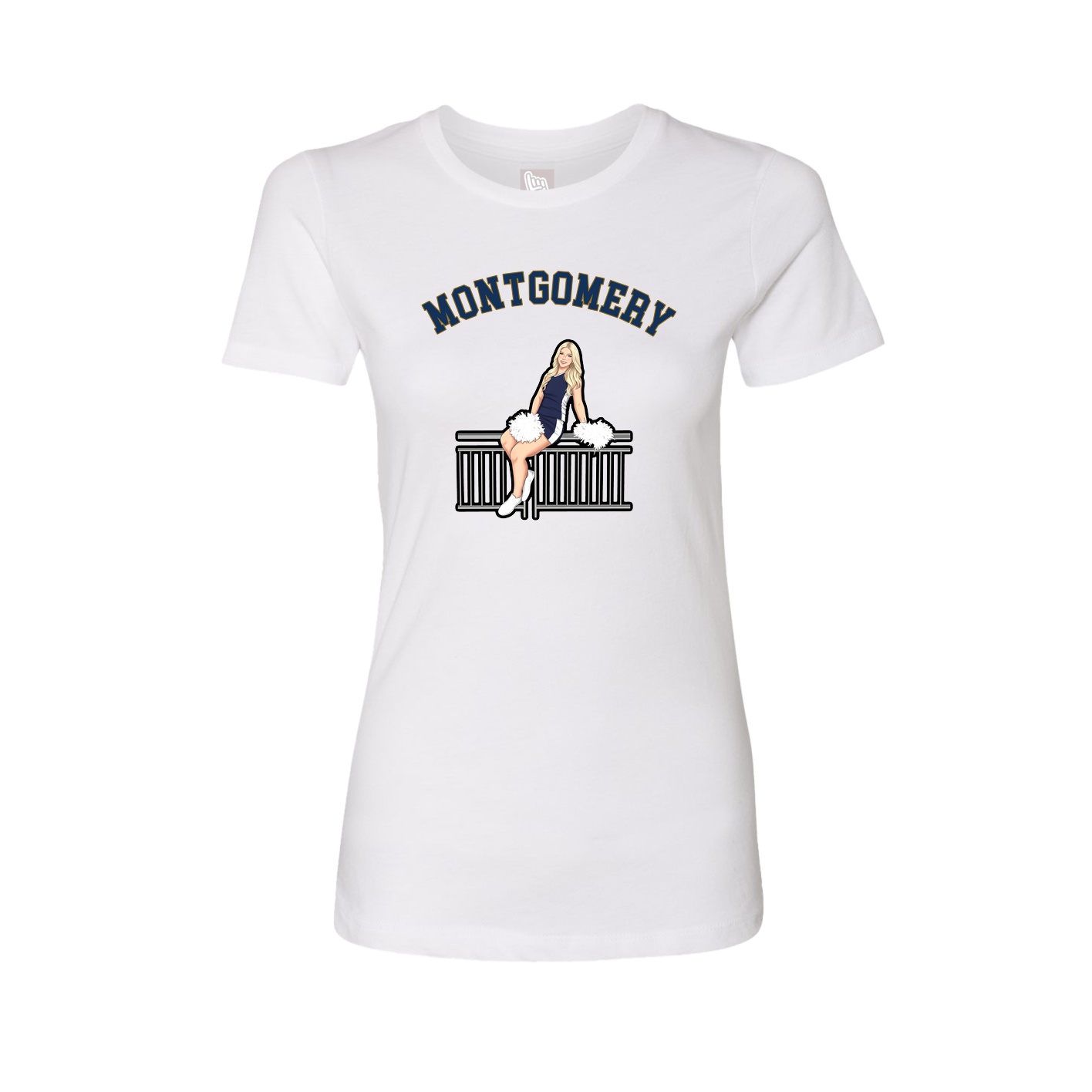 Fitted Women's Tee — Shirsey Arch in White