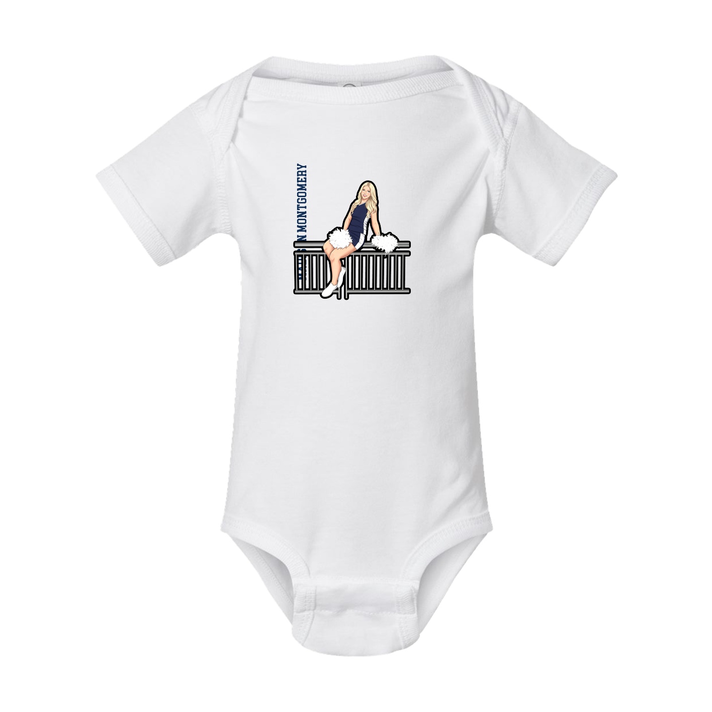 Baby Onesie — Name Vertical in White