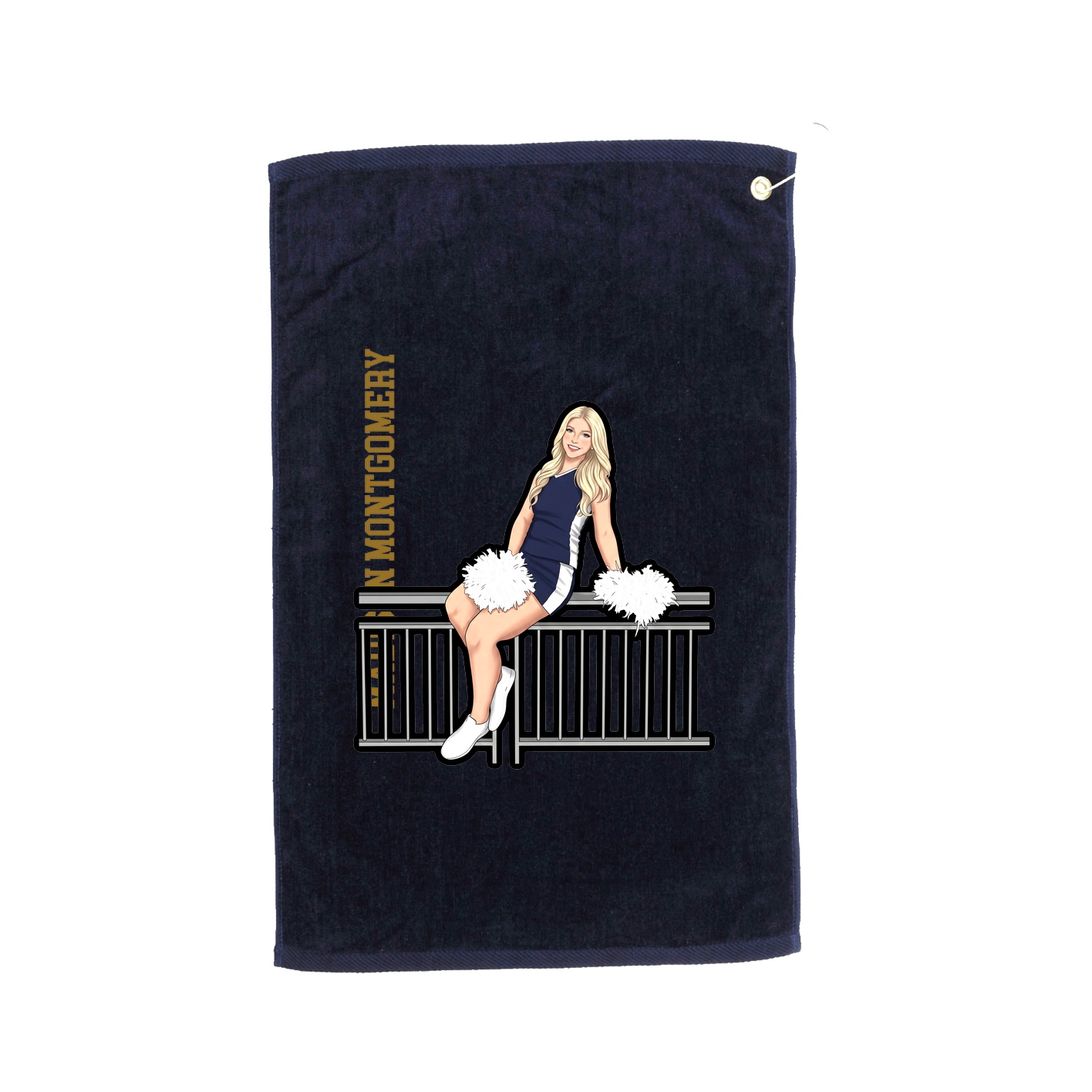 Golf Towel — Name Vertical in Navy