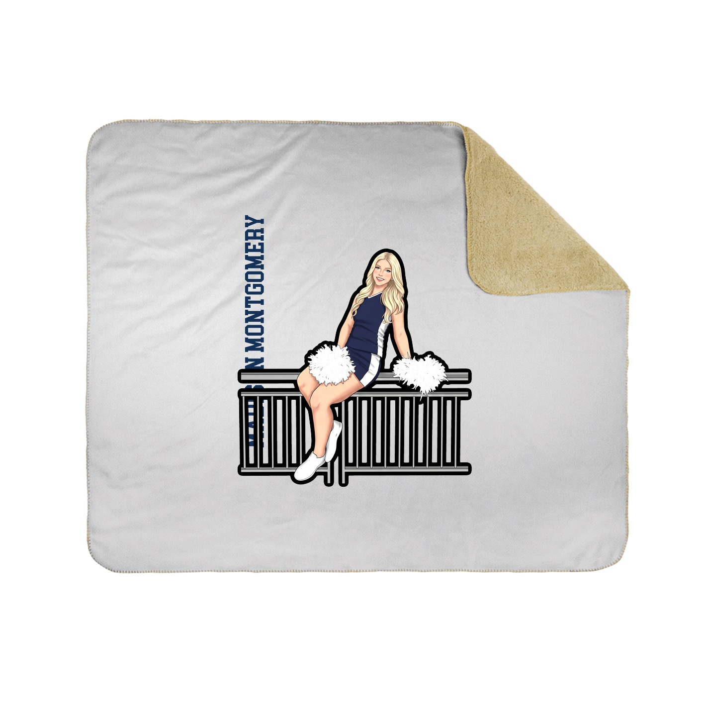 Throw Blanket — Name Vertical in White