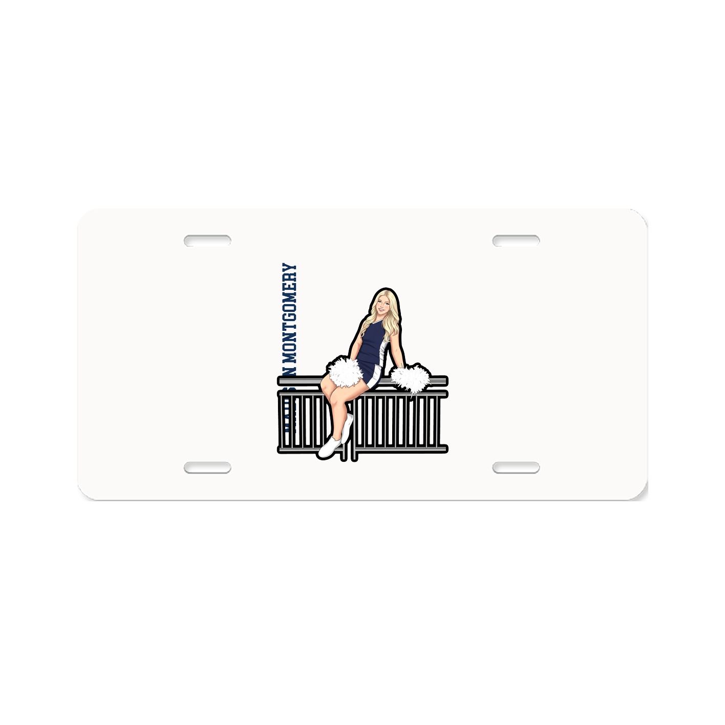 License Plate — Name Vertical in Classic