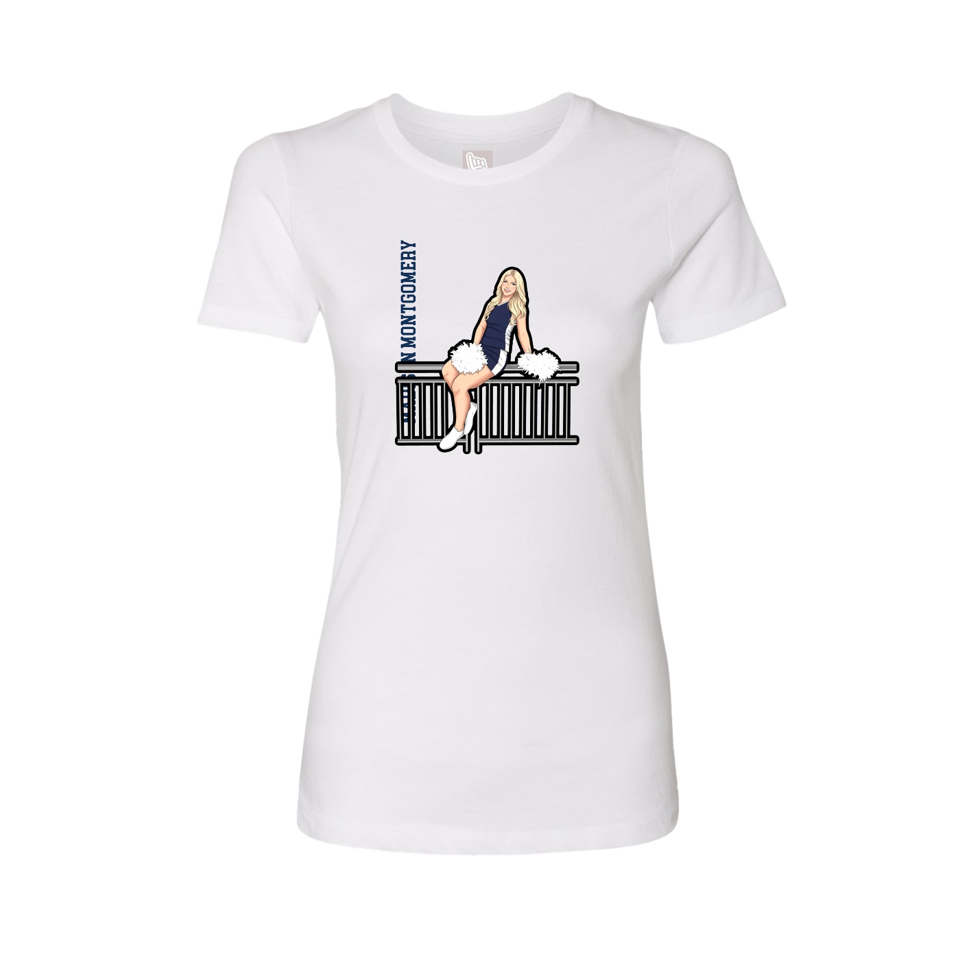 Womens Tee — Name Vertical in White