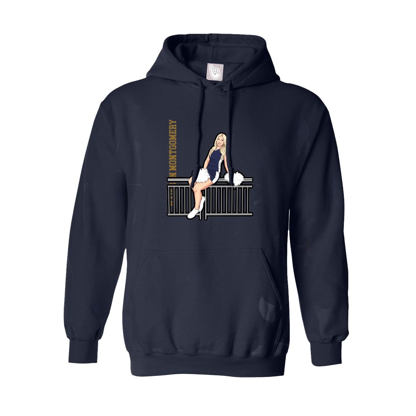 Youth Hoodie — Name Vertical in Navy