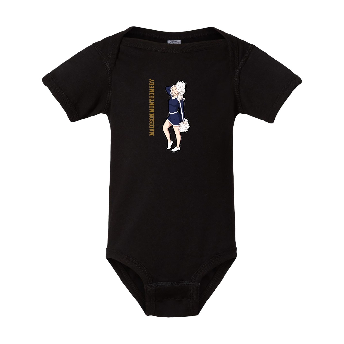 Baby Onesie — Name Vertical in Black