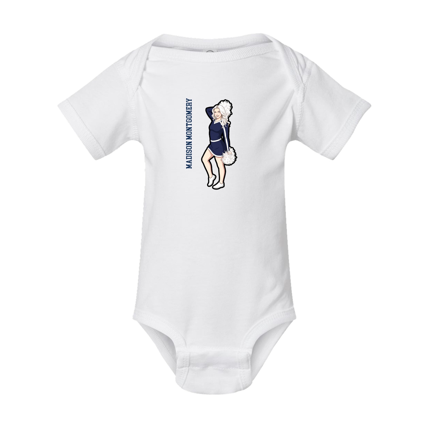 Baby Onesie — Name Vertical in White