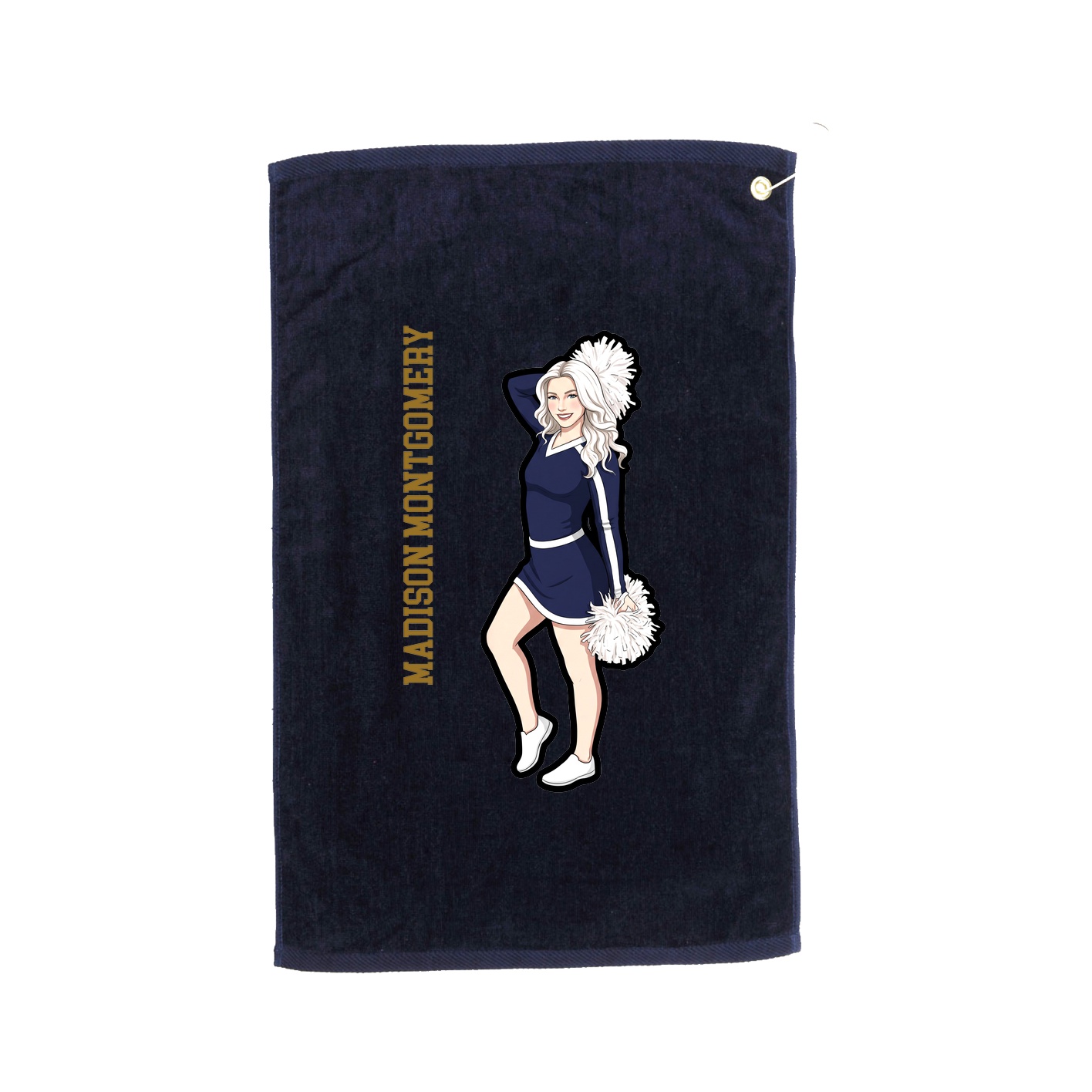 Golf Towel — Name Vertical in Navy