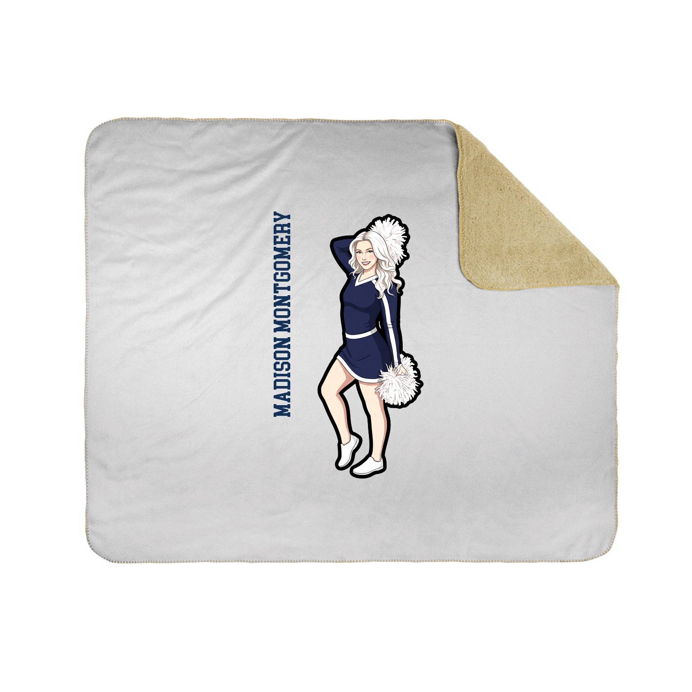 Throw Blanket — Name Vertical in White