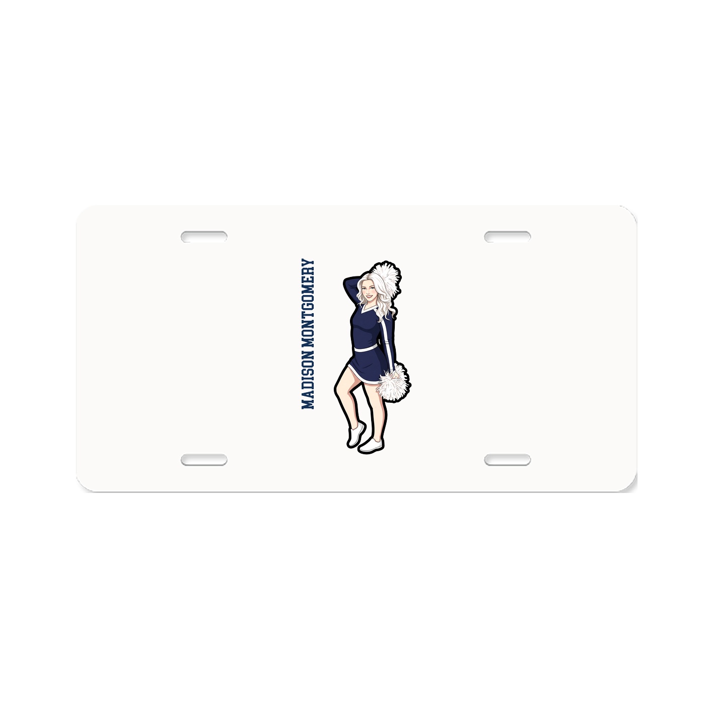 License Plate — Name Vertical in Classic