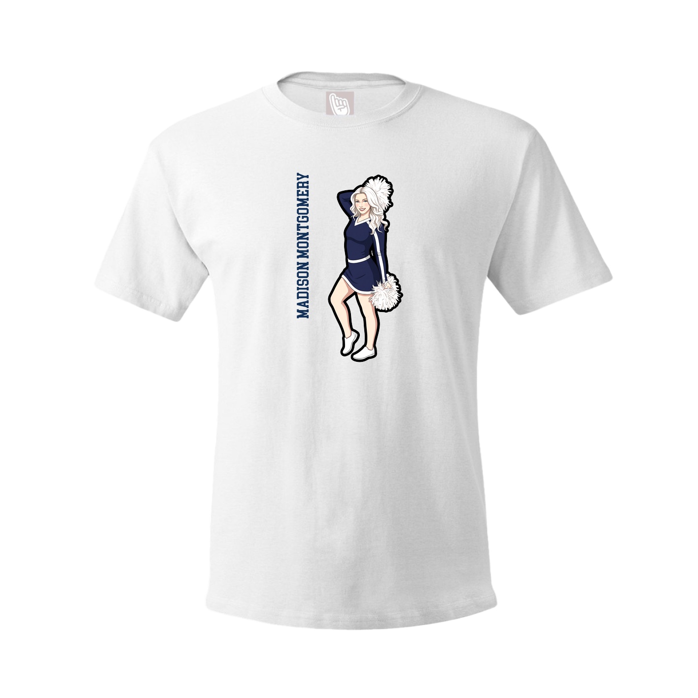 Tee — Name Vertical in White