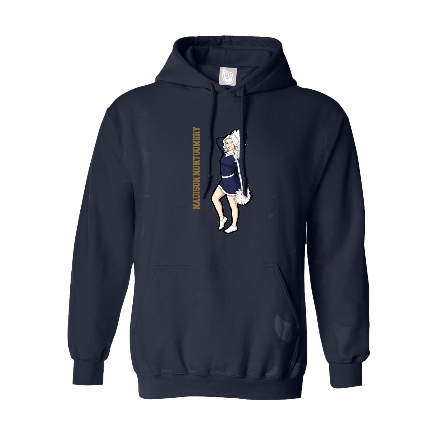 Youth Hoodie — Name Vertical in Navy
