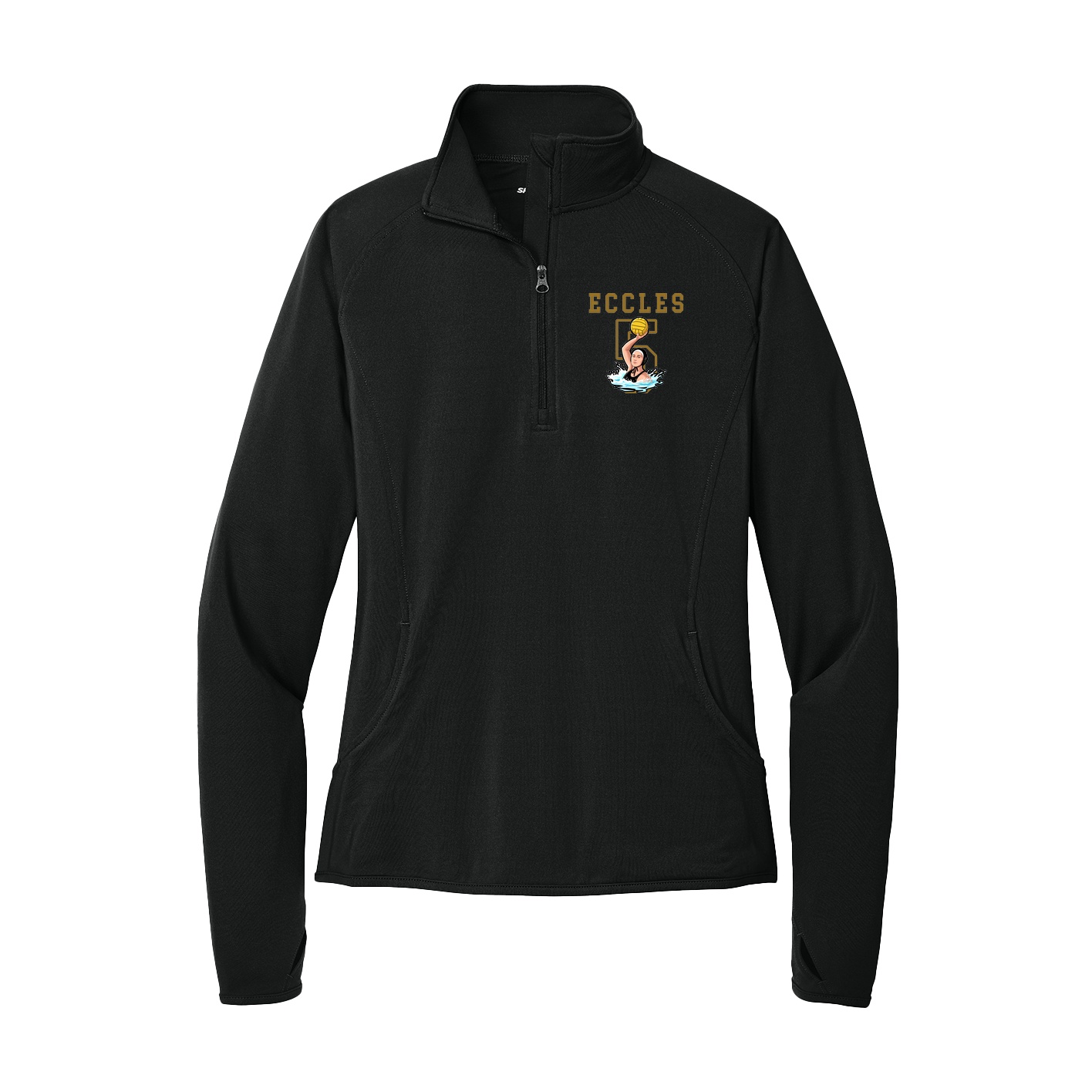 Women's Q-Zip Pullover — Shirsey in Black