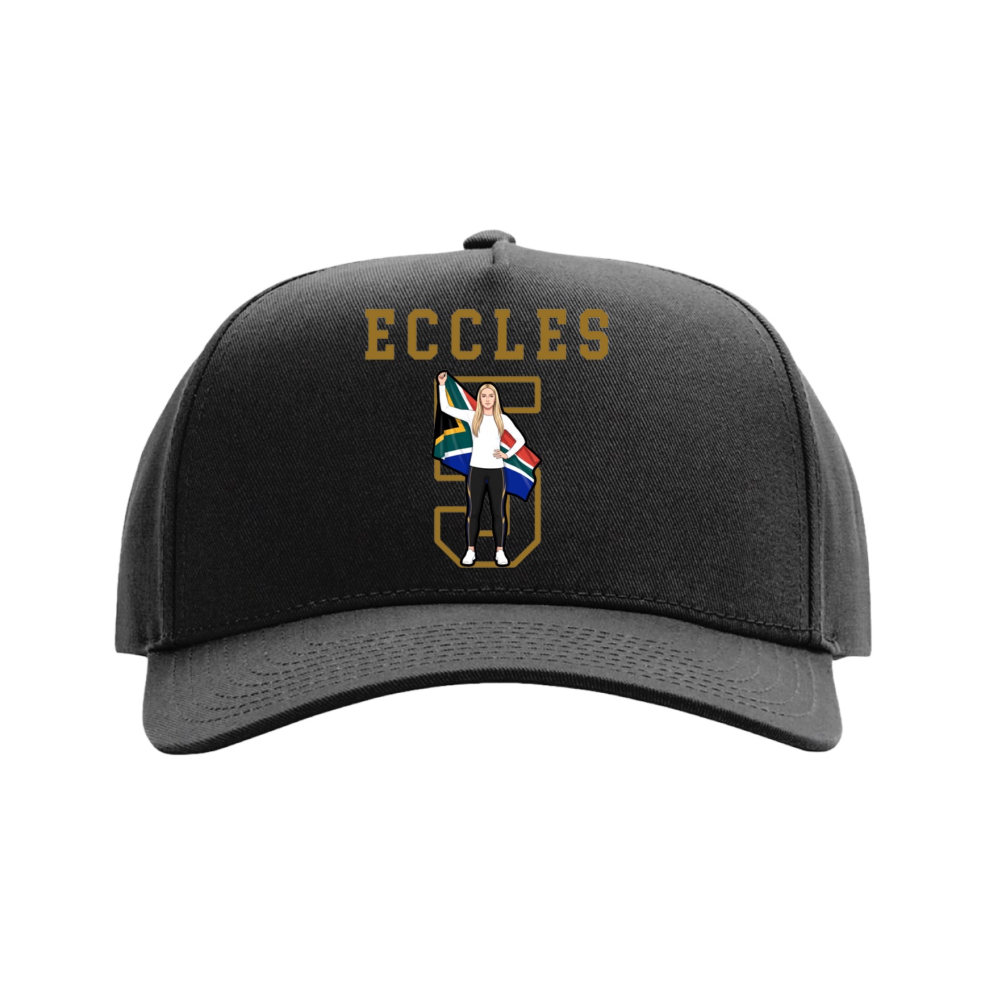 Full Fabric Five-Panel Champ Cap — Shirsey in Black