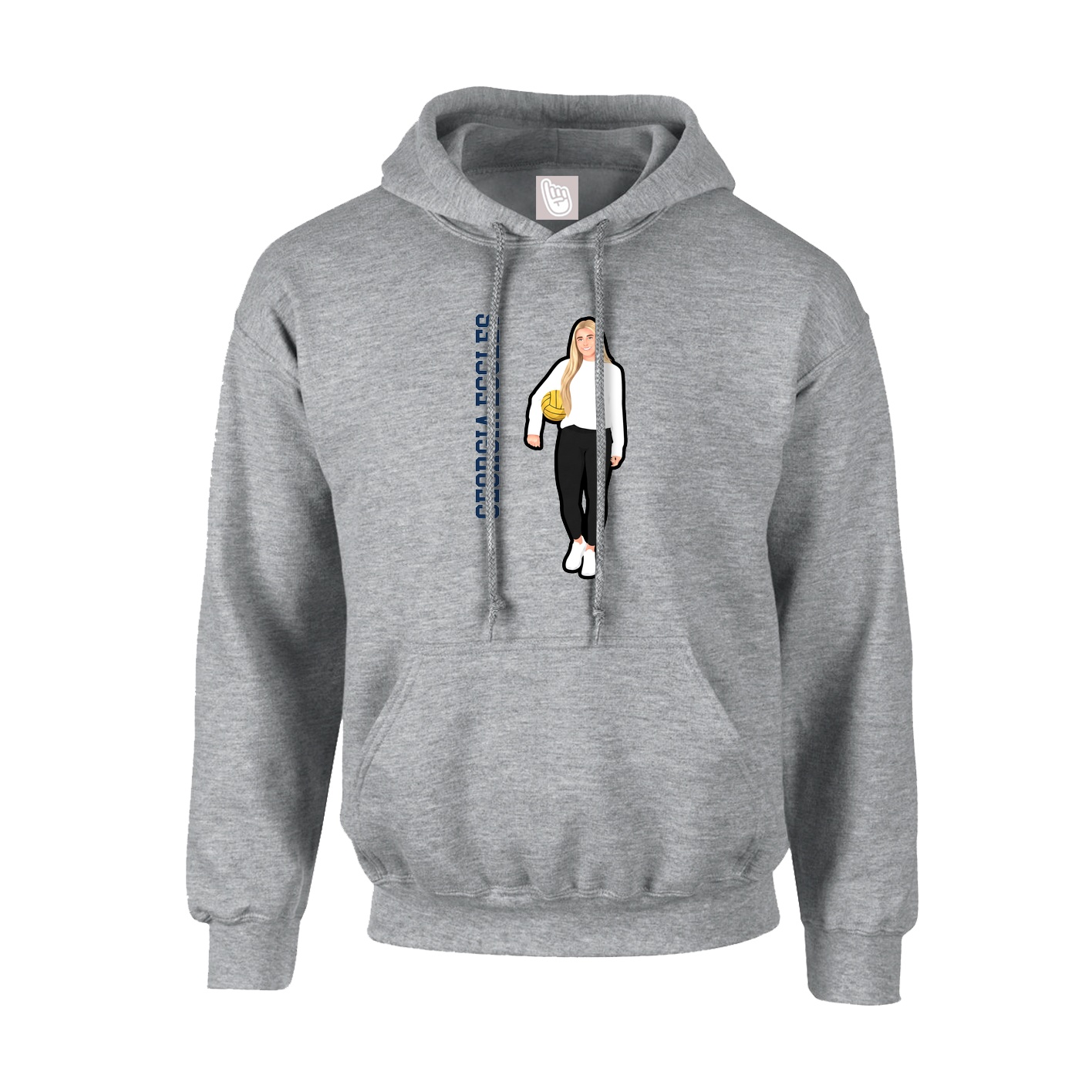 Hoodie — Name Vertical in Grey