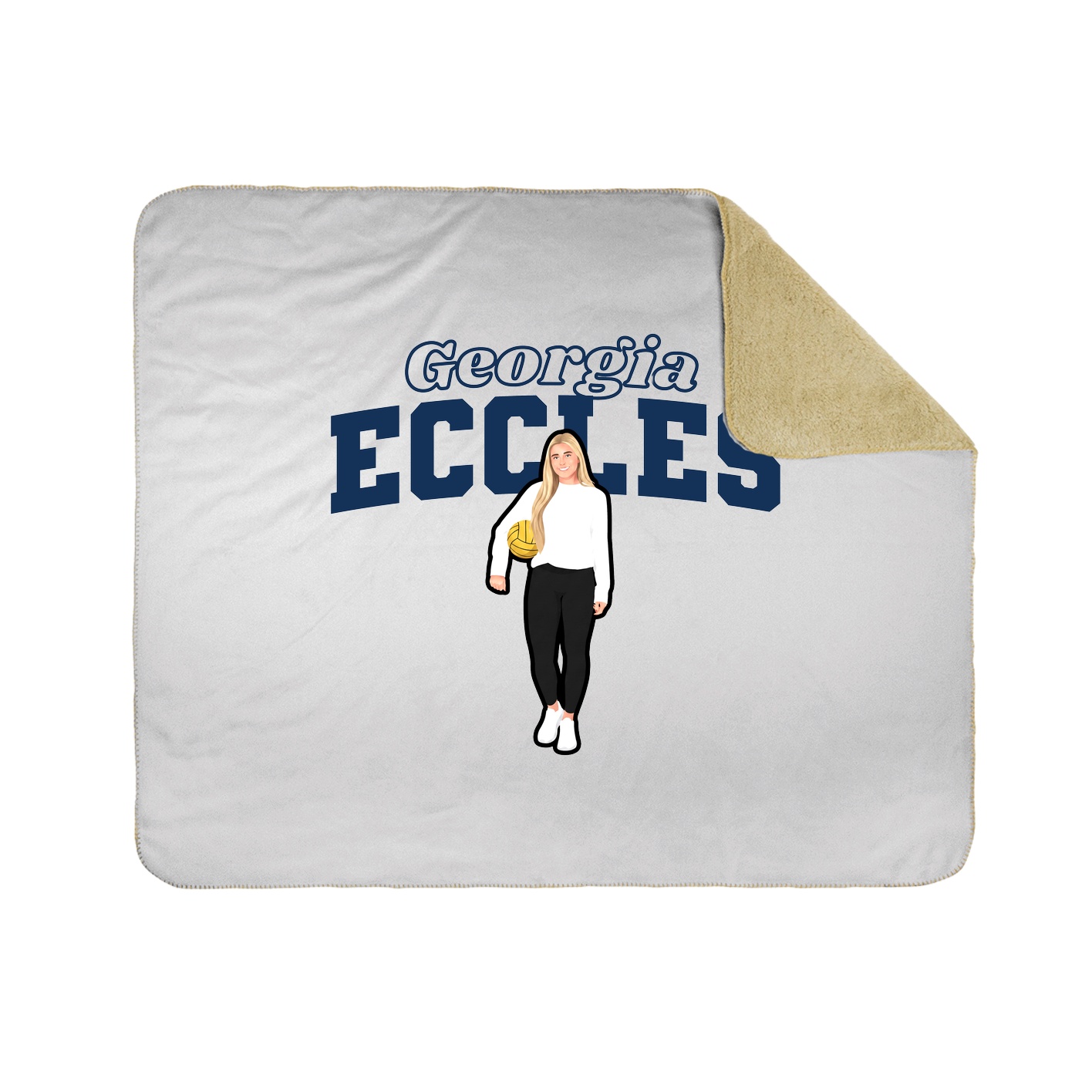 Throw Blanket — Name Arch in White