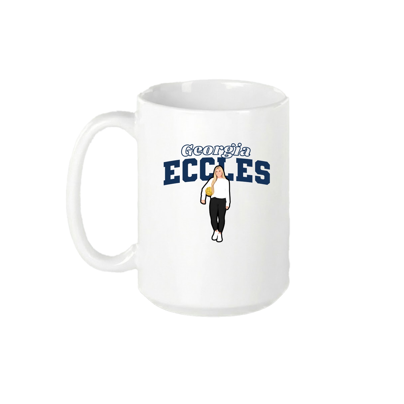 15oz Coffee Mug — Name Arch in White