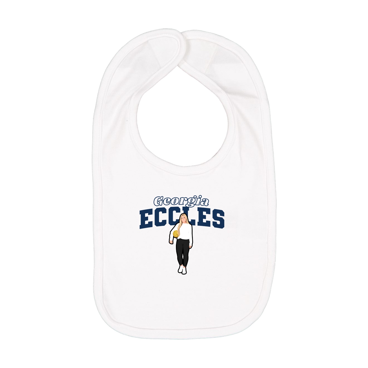 Infant Bib — Name Arch in White