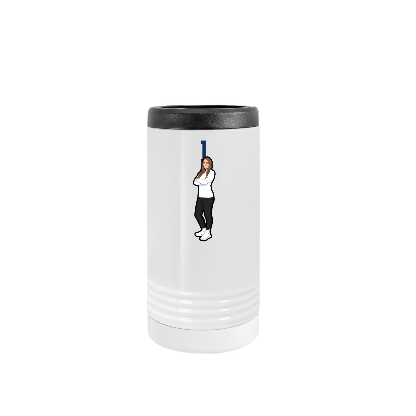 Slim Beverage Holder — Number Top in White