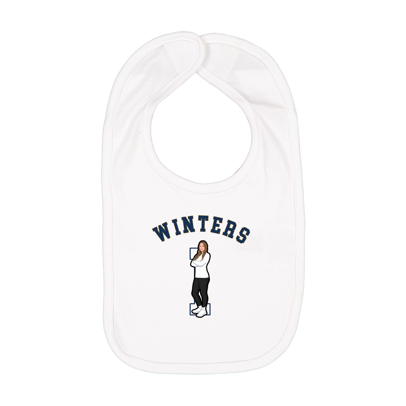 Infant Bib — Shirsey Arch in White