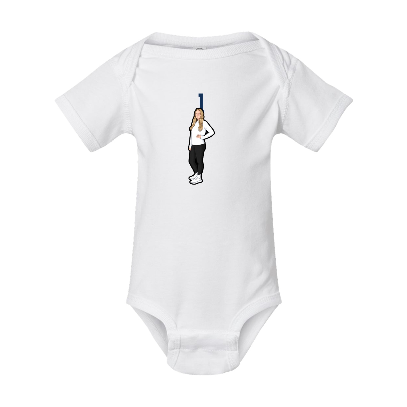 Baby Onesie — Number Top in White