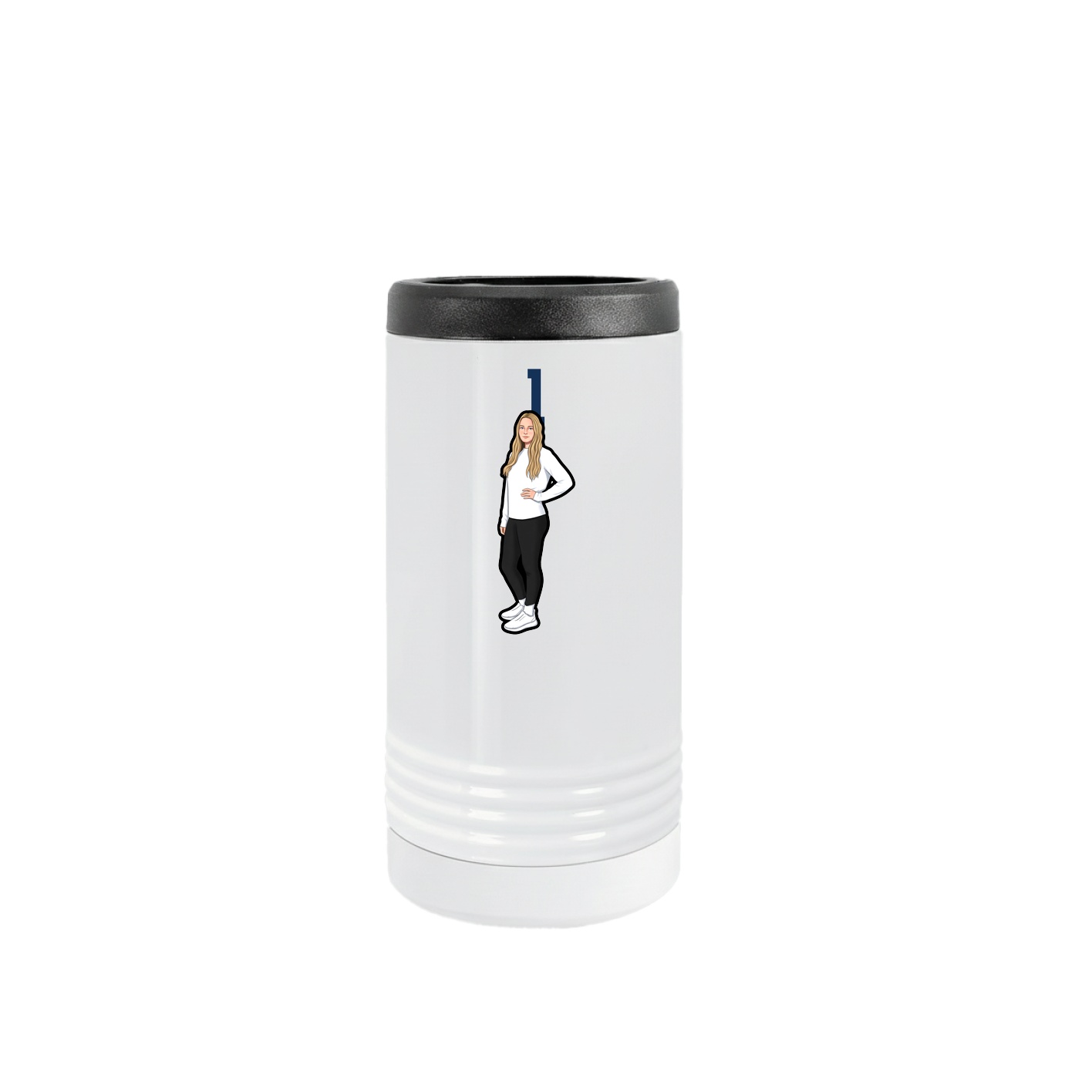 Slim Beverage Holder — Number Top in White