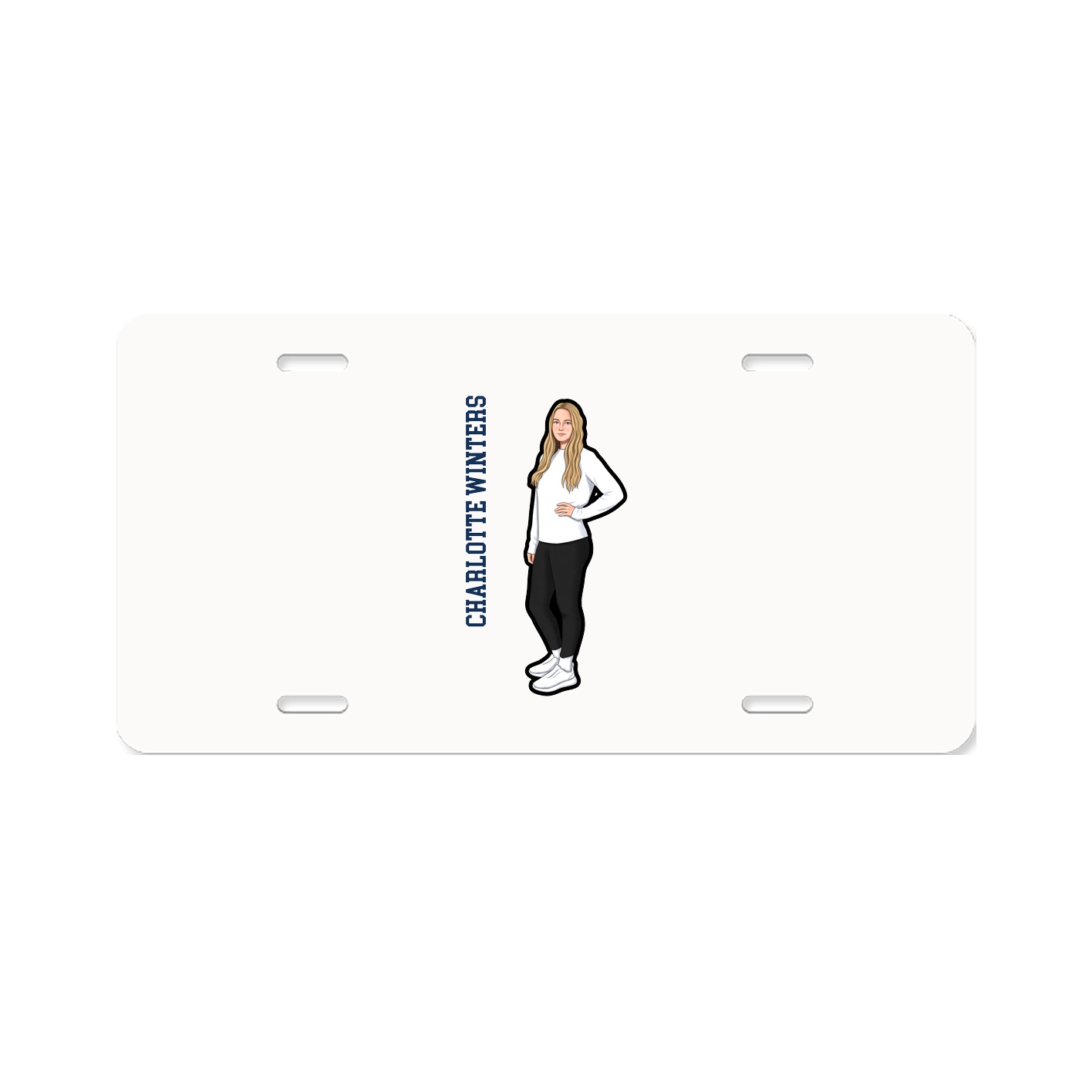 License Plate — Name Vertical in Classic