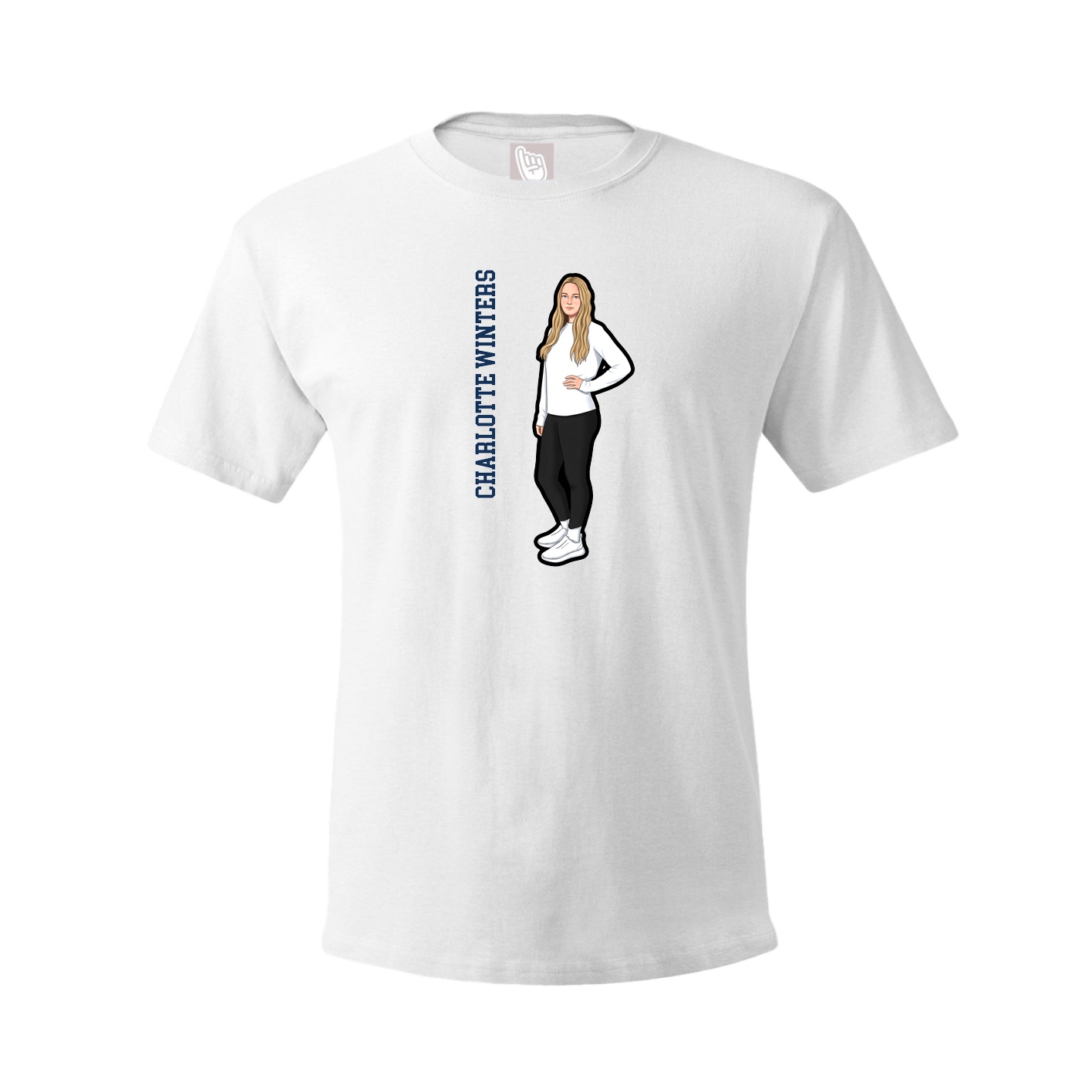 Youth Tee — Name Vertical in White
