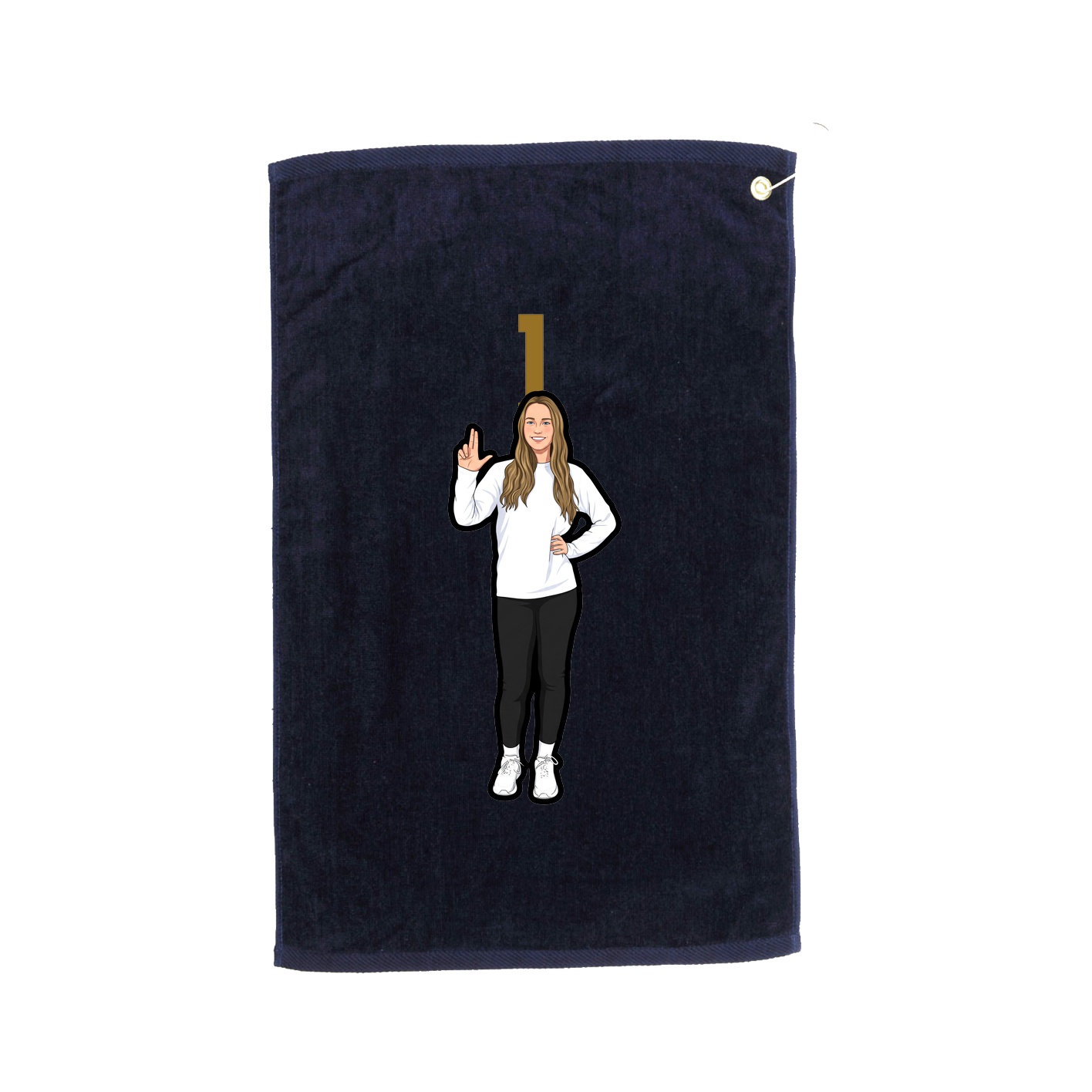 Golf Towel — Number Top in Navy