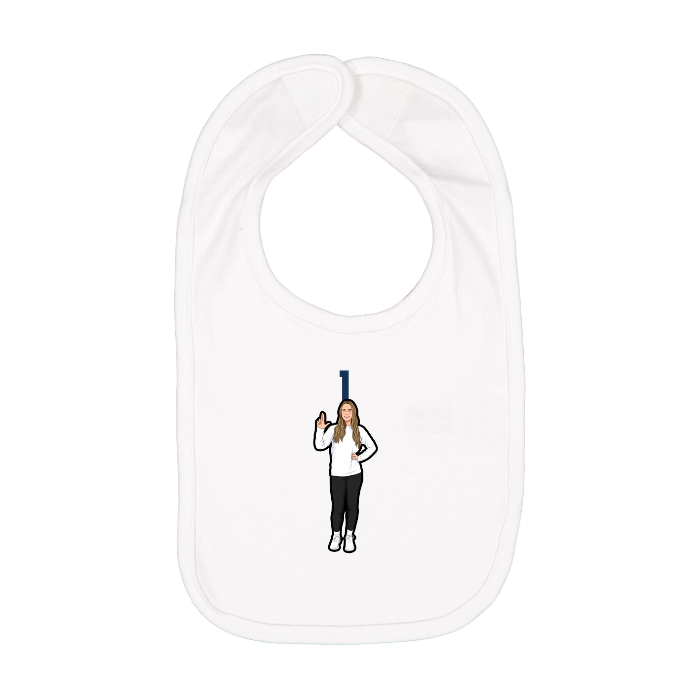 Infant Bib — Number Top in White