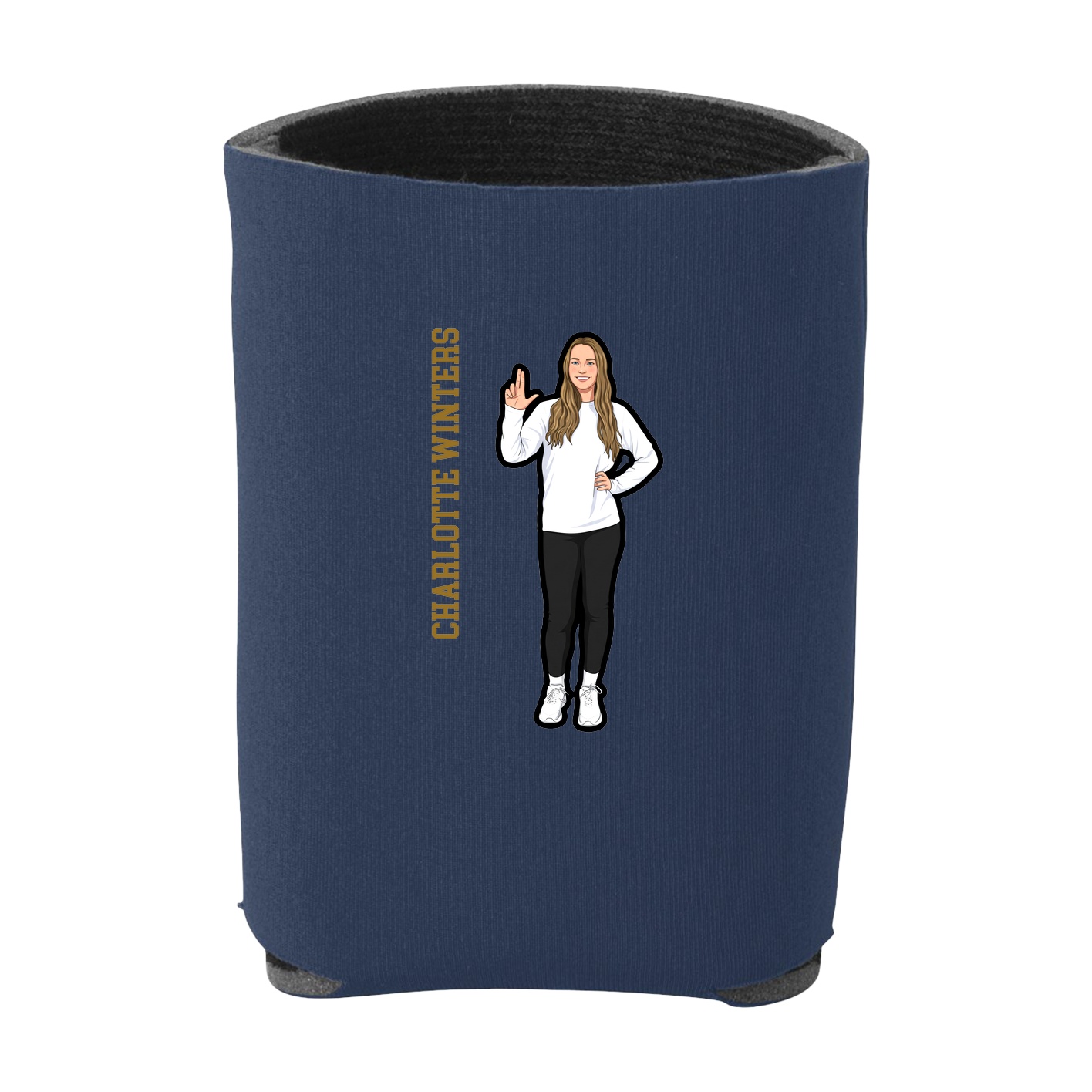 Can Holder — Name Vertical in Navy