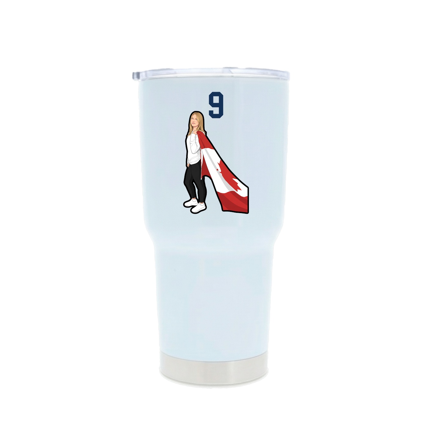 30oz Stainless Steel Tumbler — Number Top in White