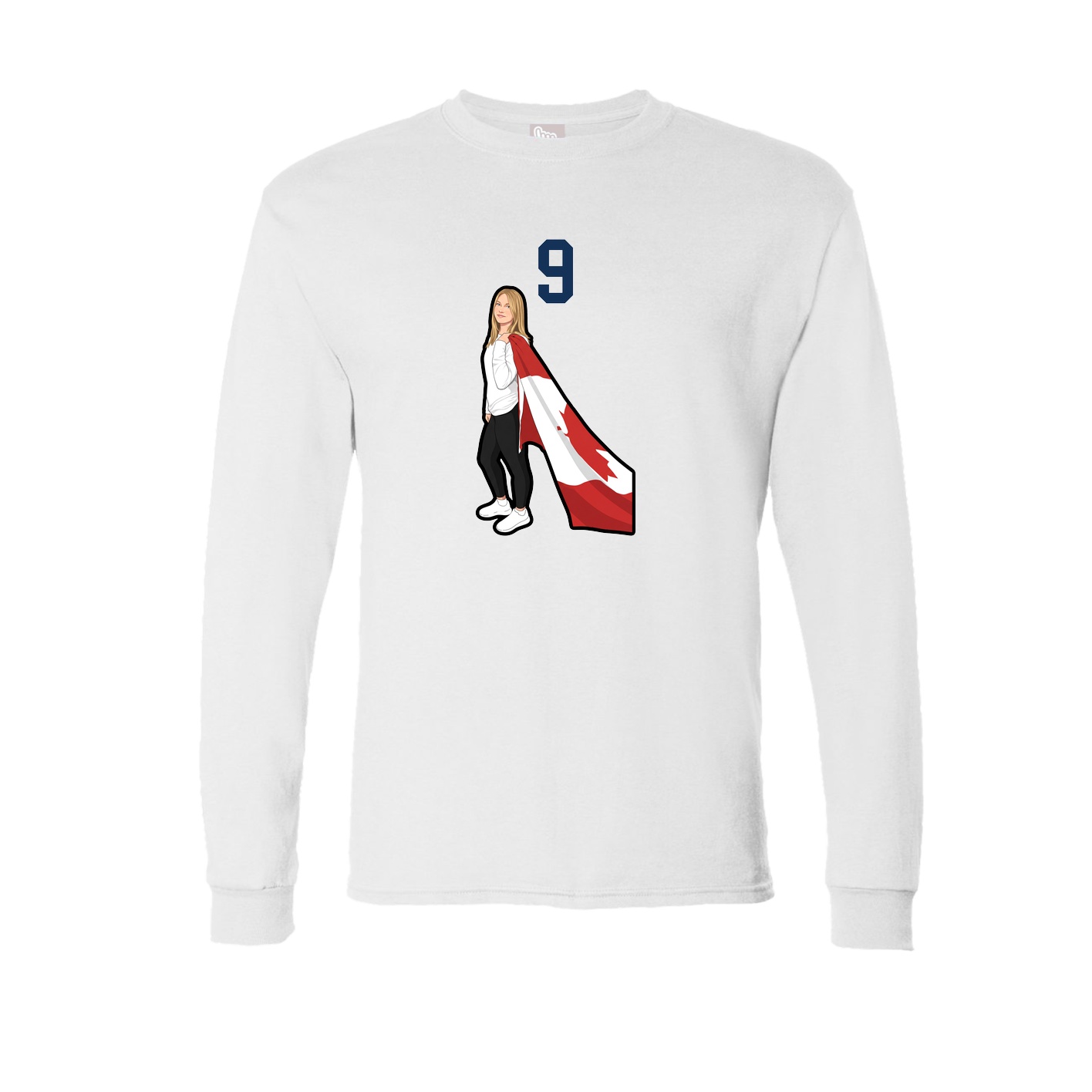 Long Sleeve Tee — Number Top in White