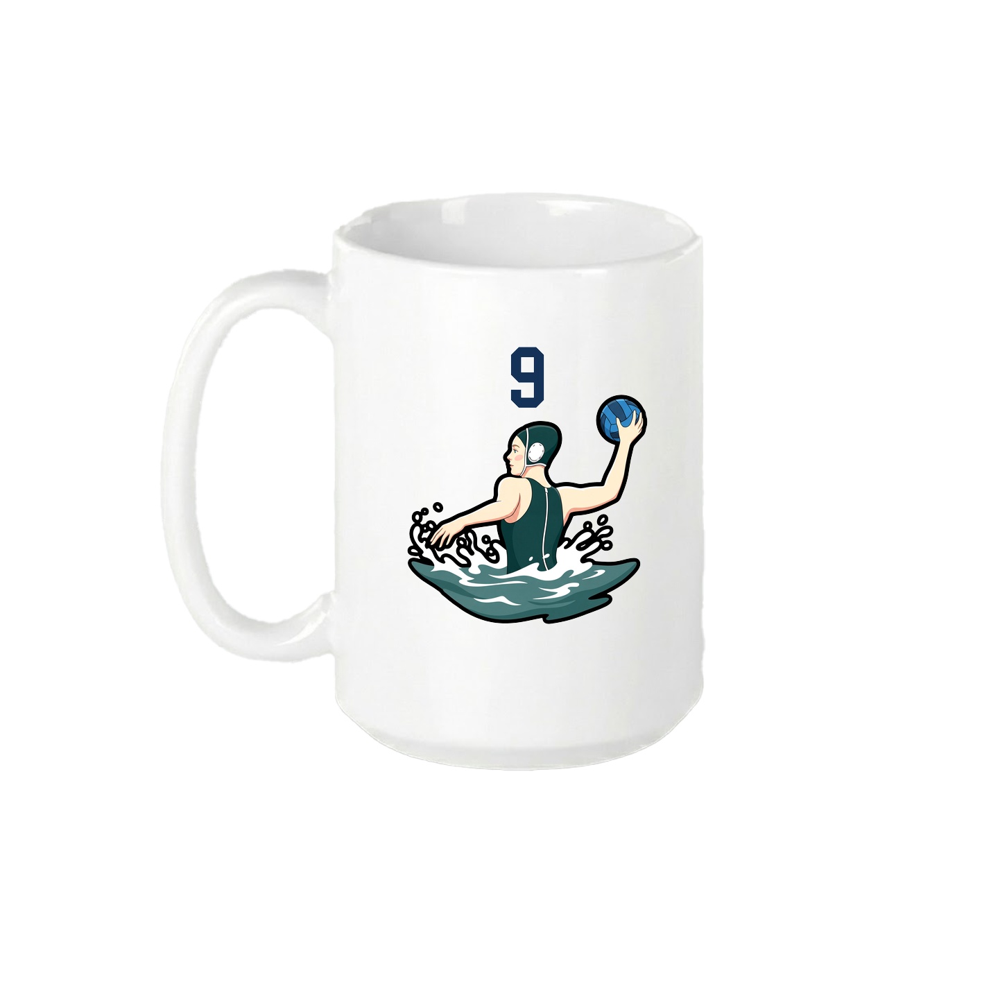 15oz Coffee Mug — Number Top in White