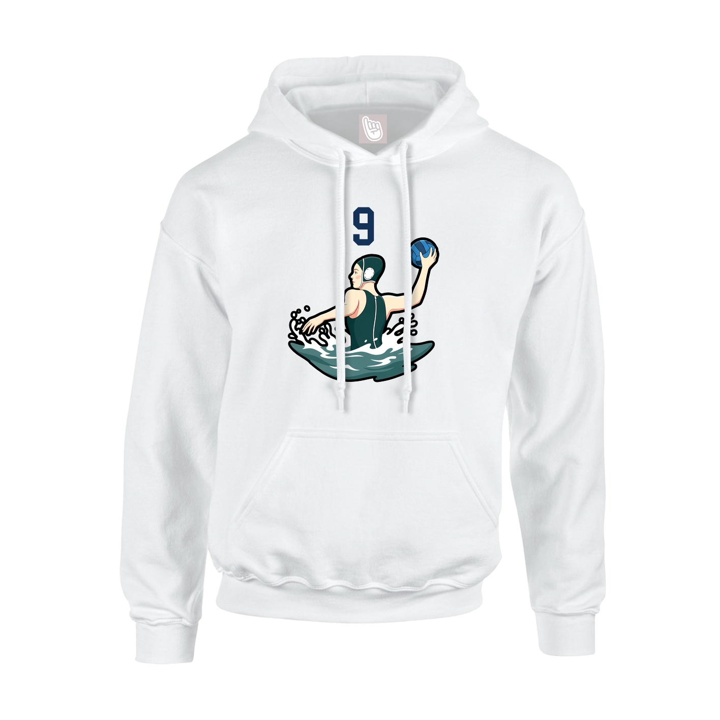 Youth Hoodie — Number Top in White