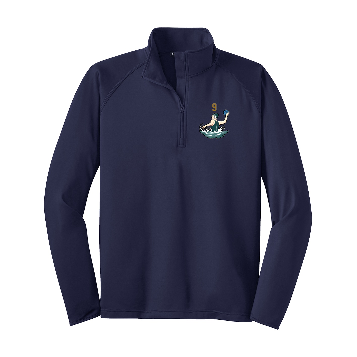 Q-Zip Pullover — Number Top in Navy