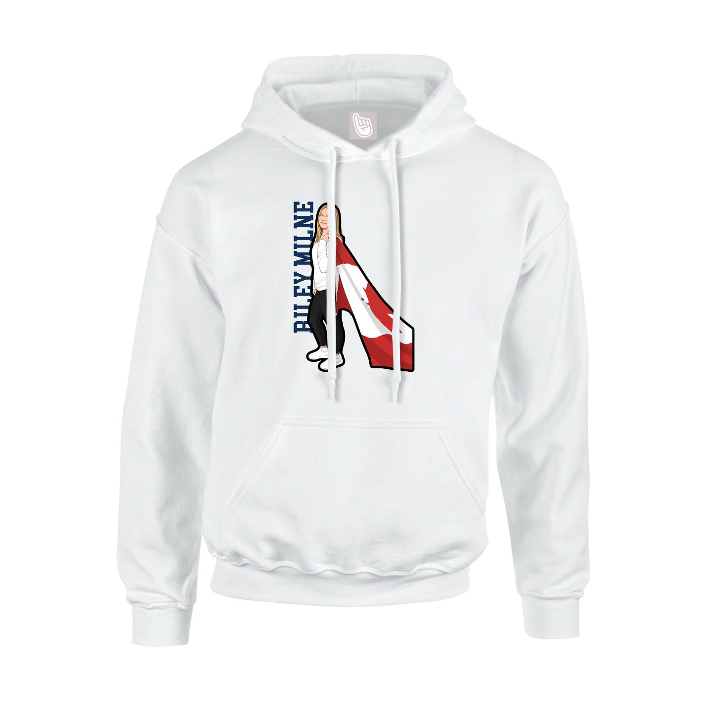 Hoodie — Name Vertical in White