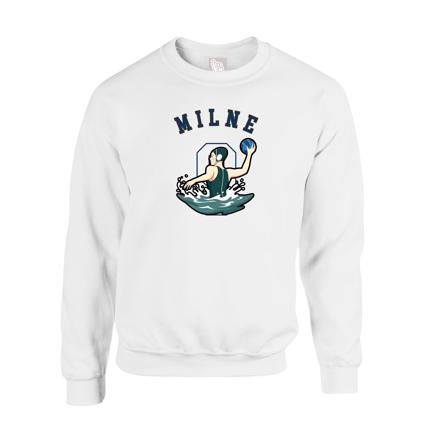 Fleece Crew — Shirsey Arch in White
