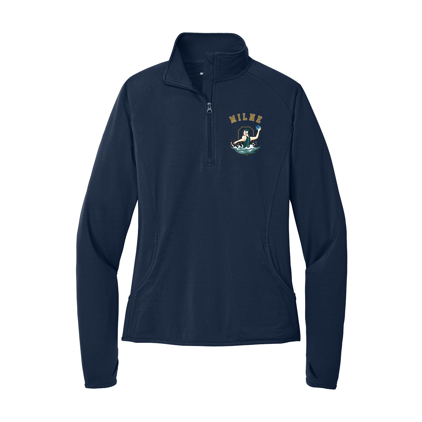 Women's Q-Zip Pullover — Shirsey Arch in Navy