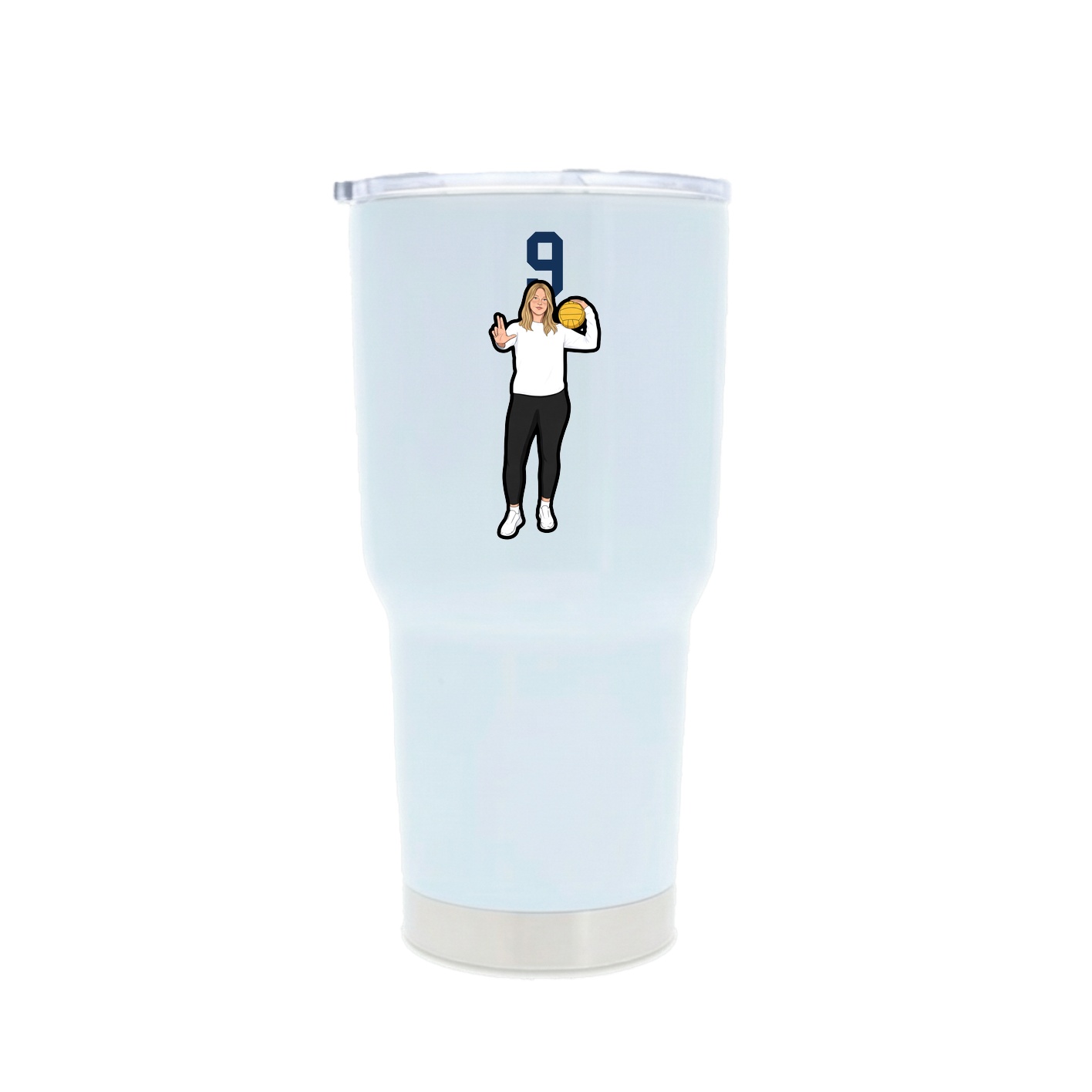 30oz Stainless Steel Tumbler — Number Top in White